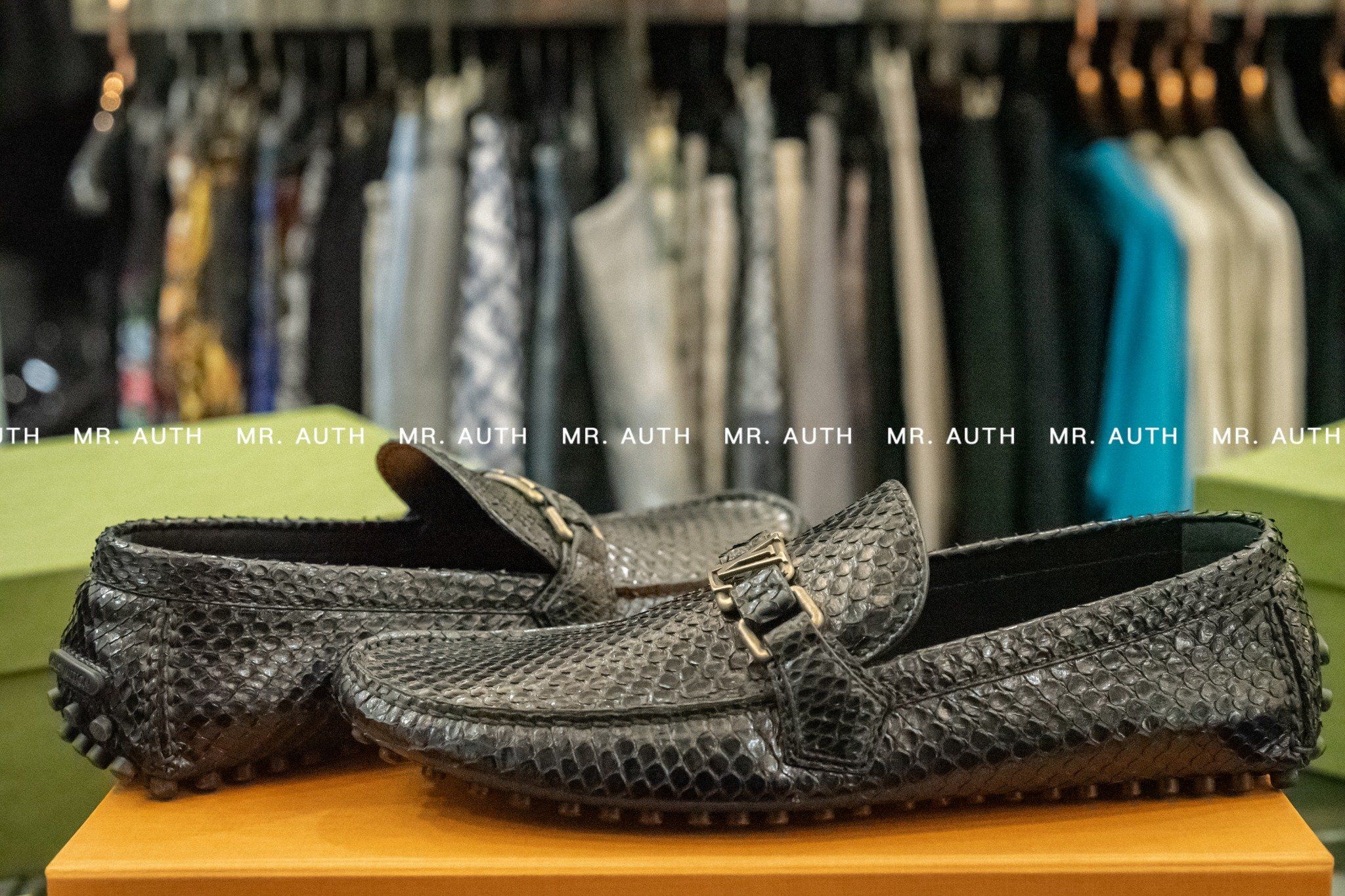 Louis Vuitton Hockenheim Python Leather Mocassin