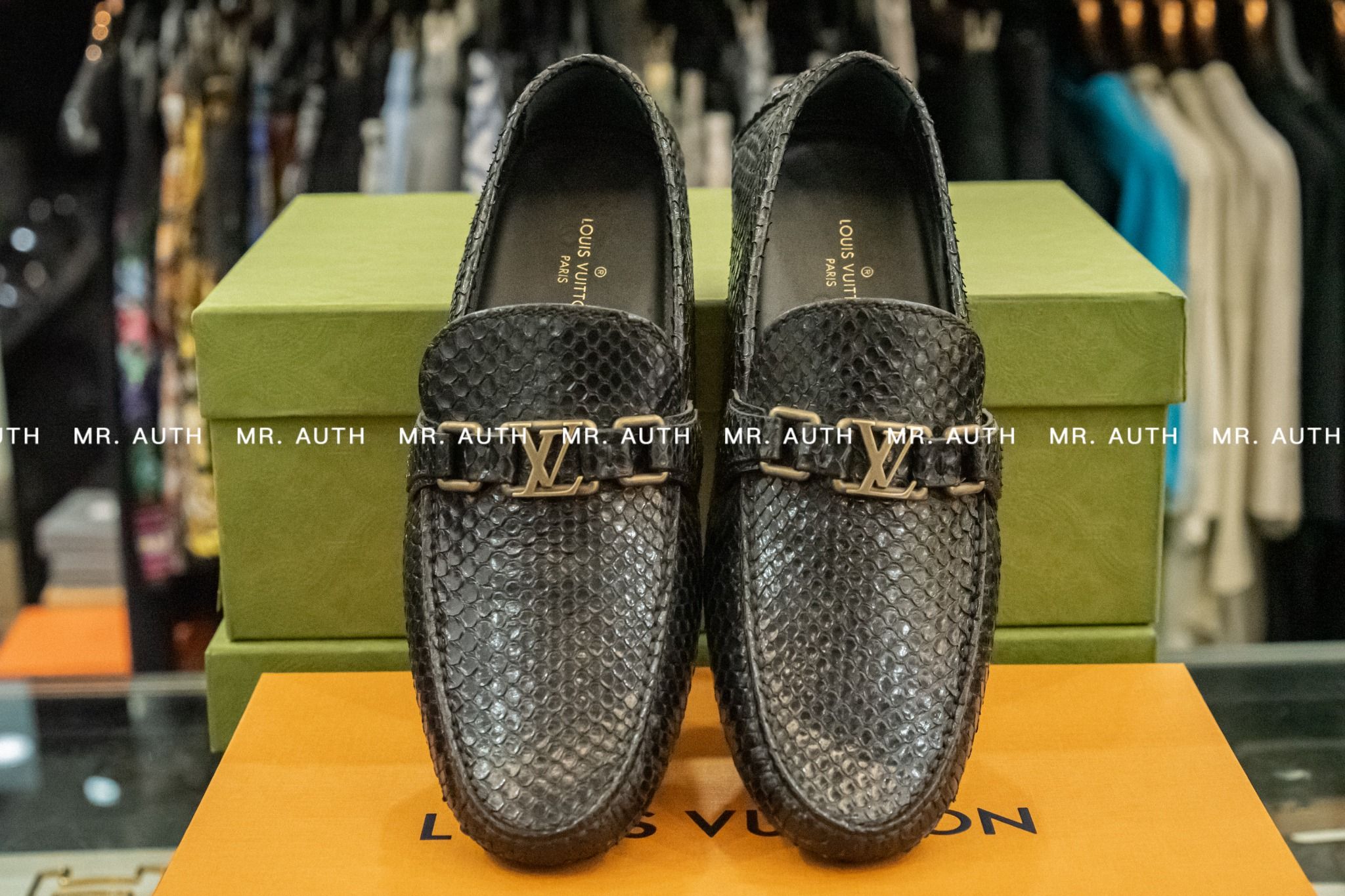 Louis Vuitton Hockenheim Python Leather Mocassin