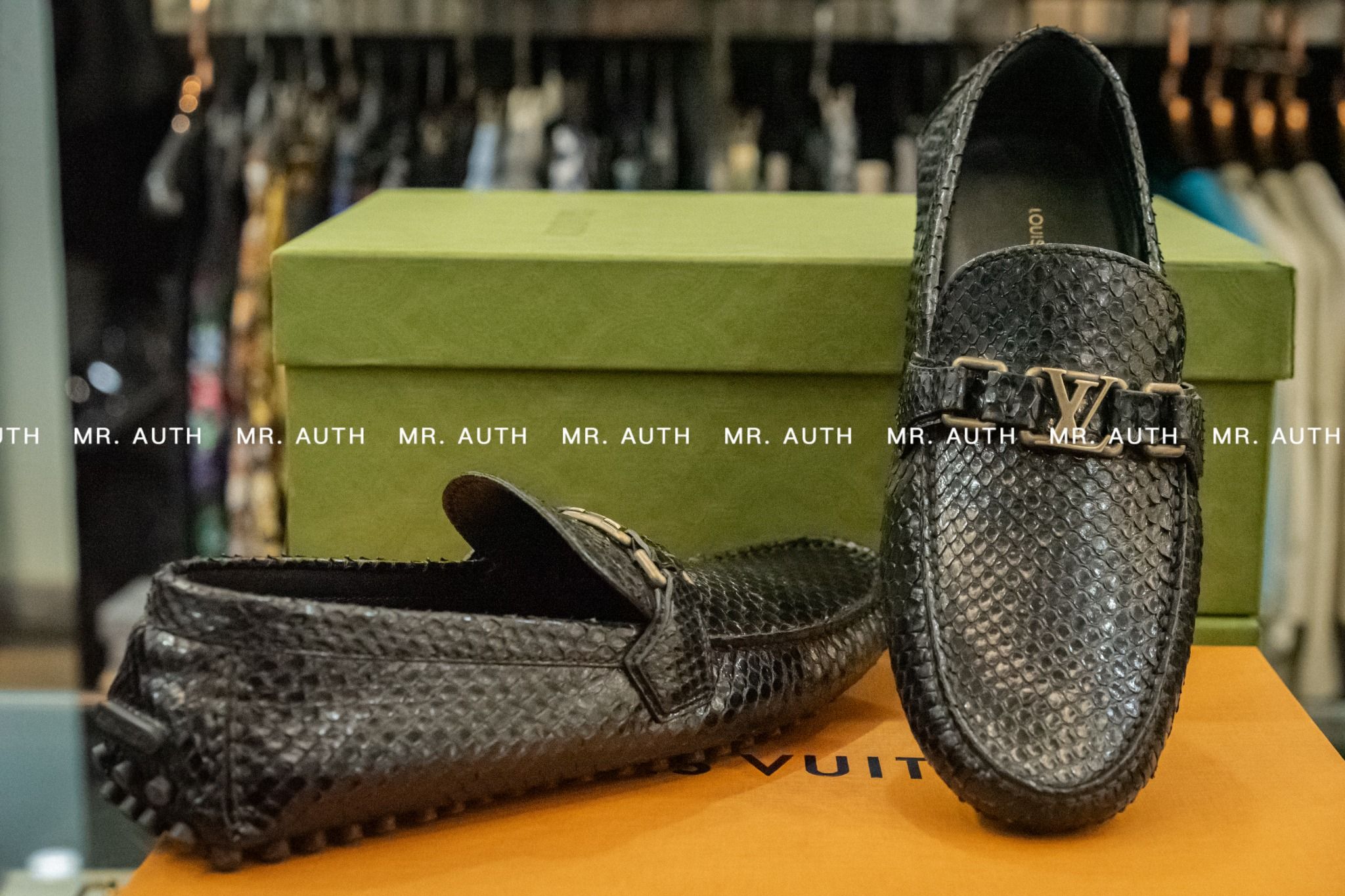 Louis Vuitton Hockenheim Python Leather Mocassin