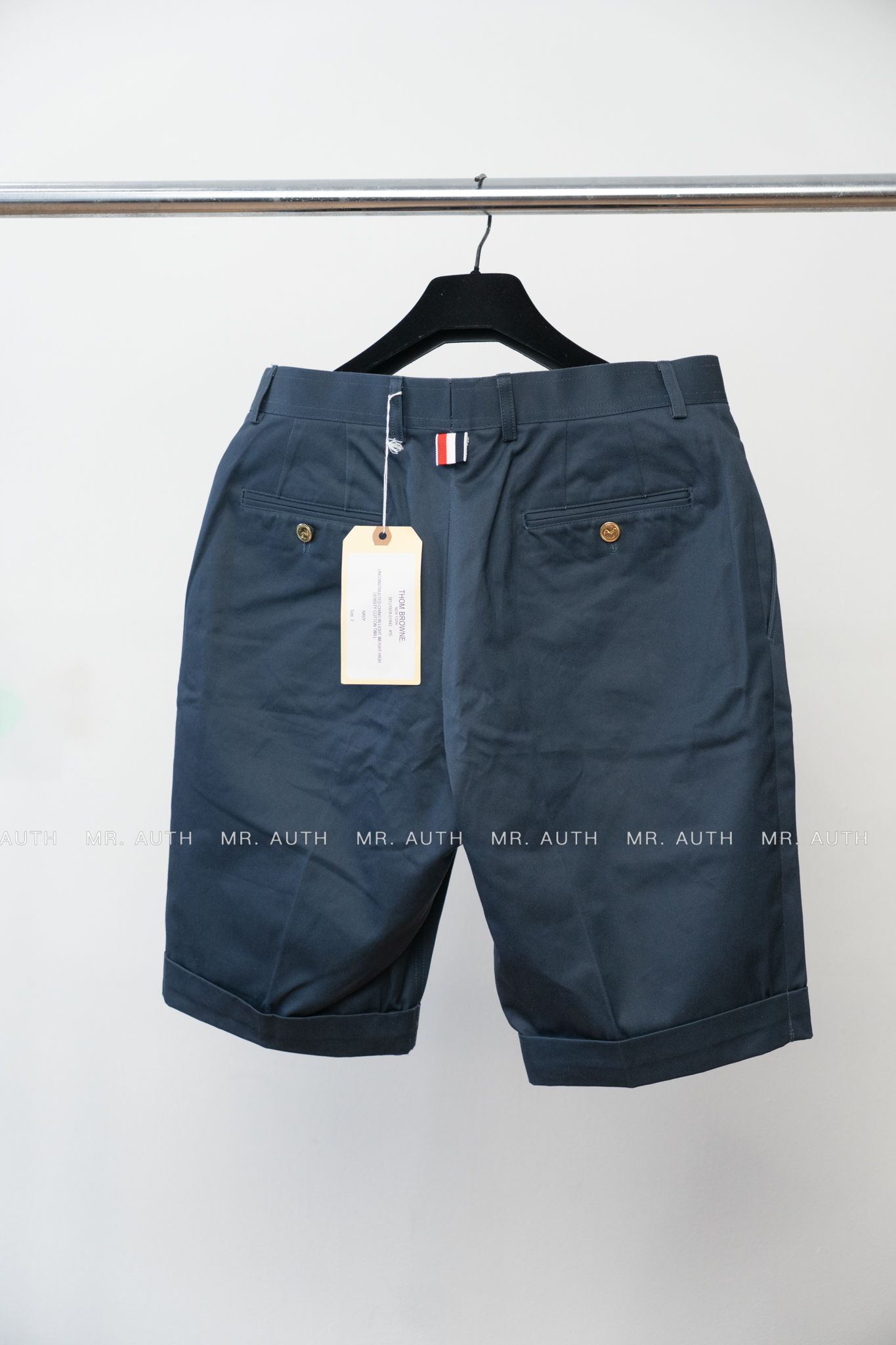 Thom Browne Super Wool Twill Side Tab Shorts