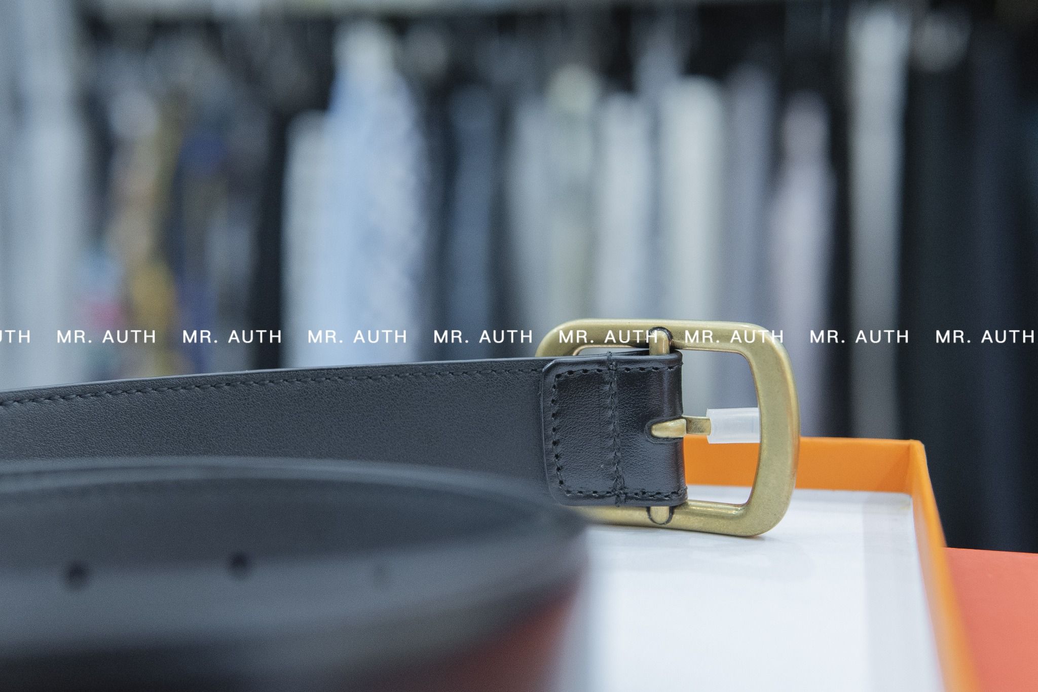 Gucci 3cm Squared buckle leather belt