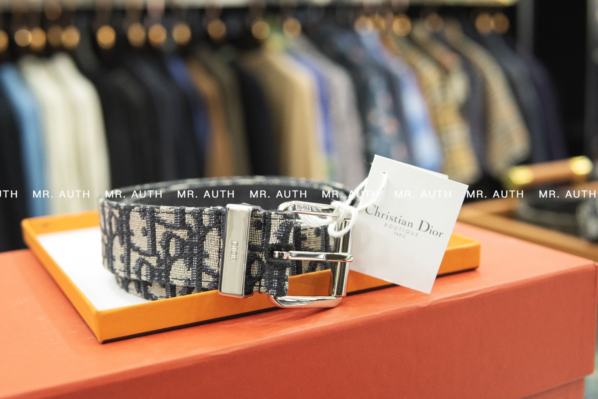 Dior Beige and Black Dior Oblique Jacquard with Black Grained Belt