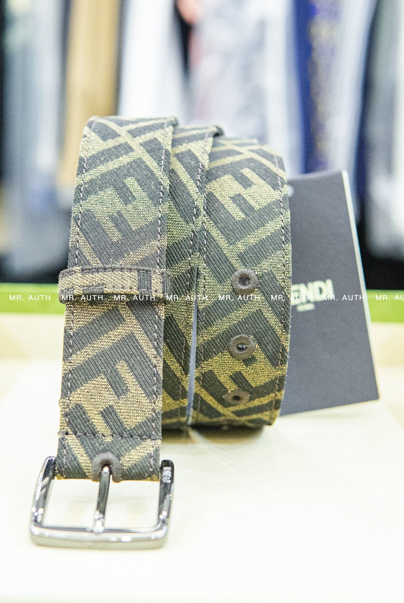 Fendi Brown FF fabric belt
