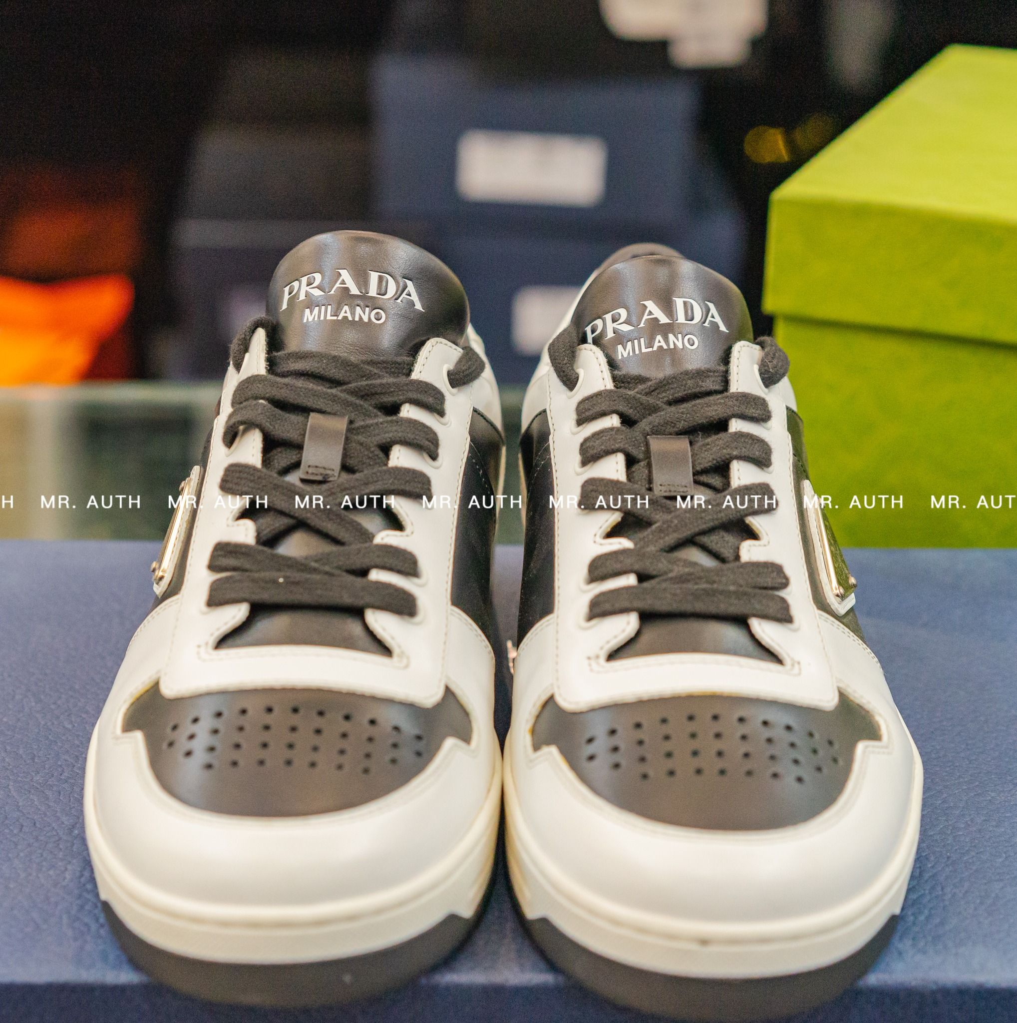 Prada Downtown Leather Sneakers
