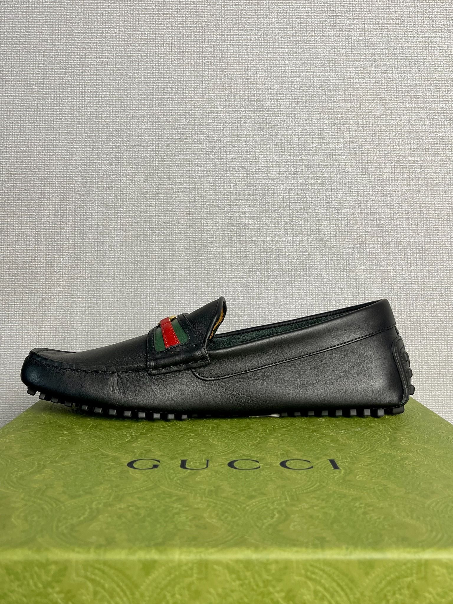 Giày Gucci Black Leather Mocassin.