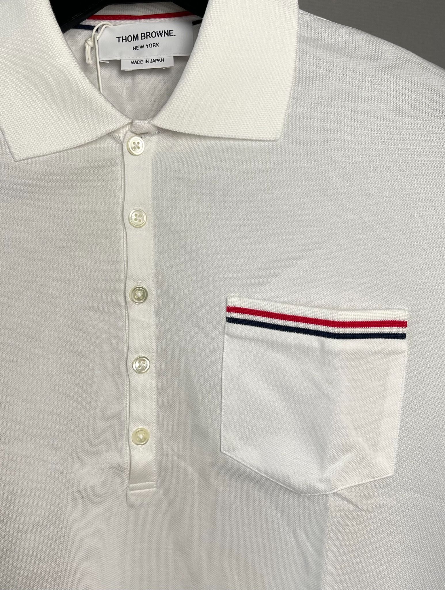 Thom Browne Tricolour Stripe Cotton-Piqué Polo Shirt