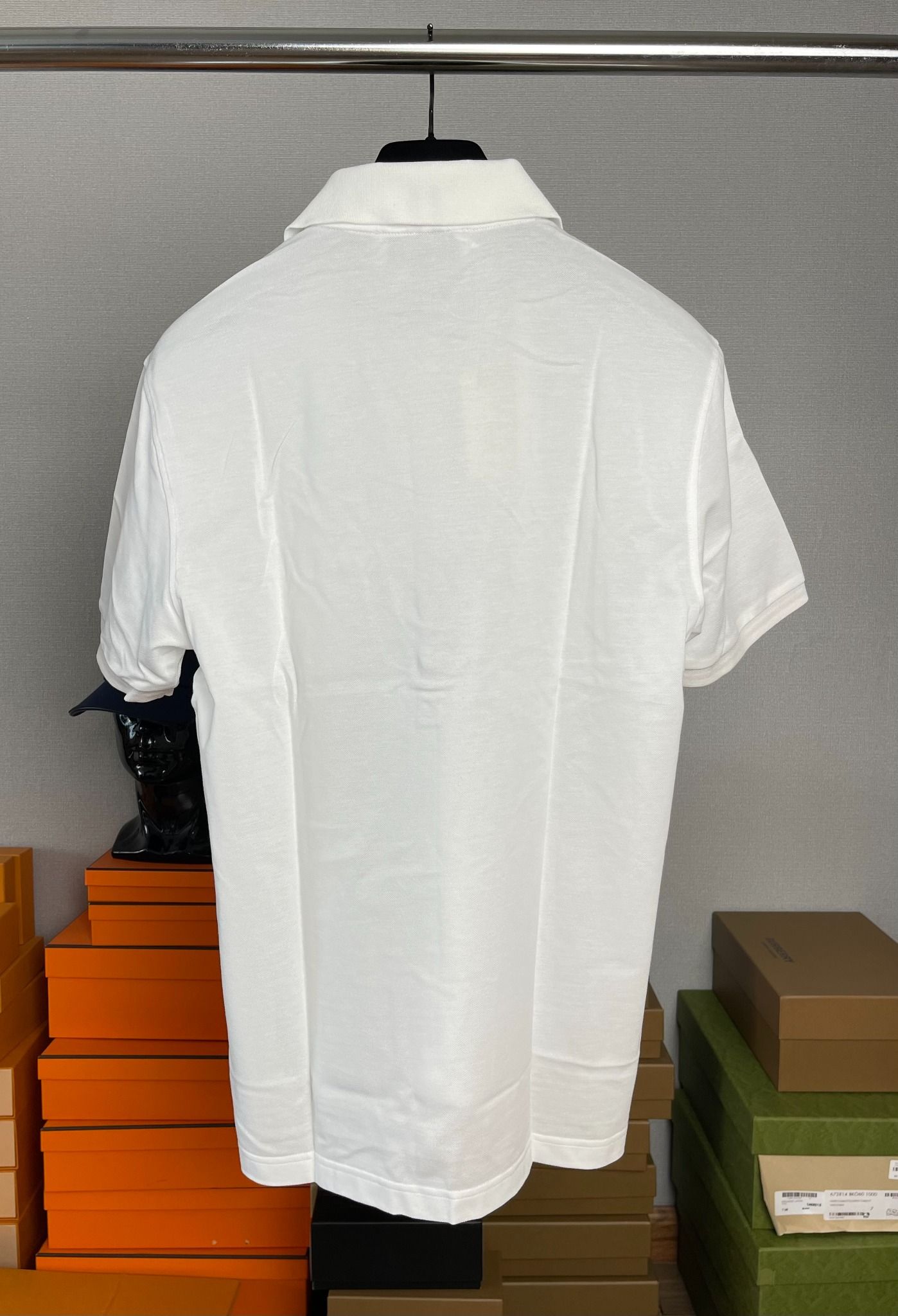 Áo Thom Browne Tricolour Stripe Cotton-Piqué Polo Shirt.