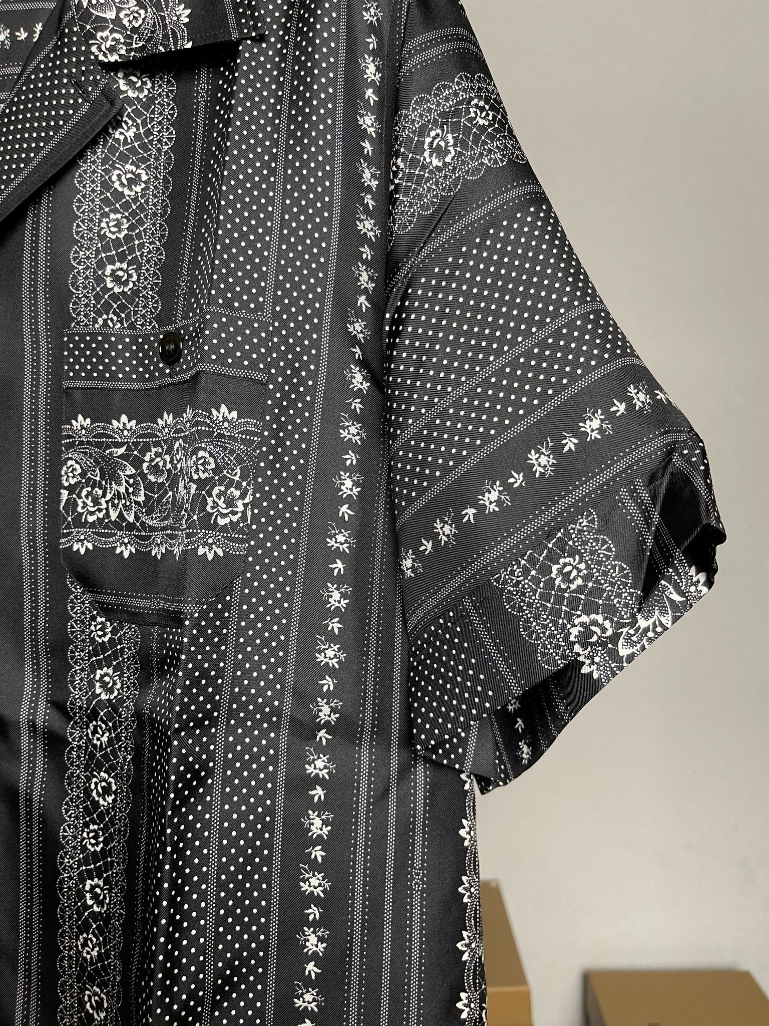 Dolce & Gabbana Geometric Print Silk Bowling Shirt