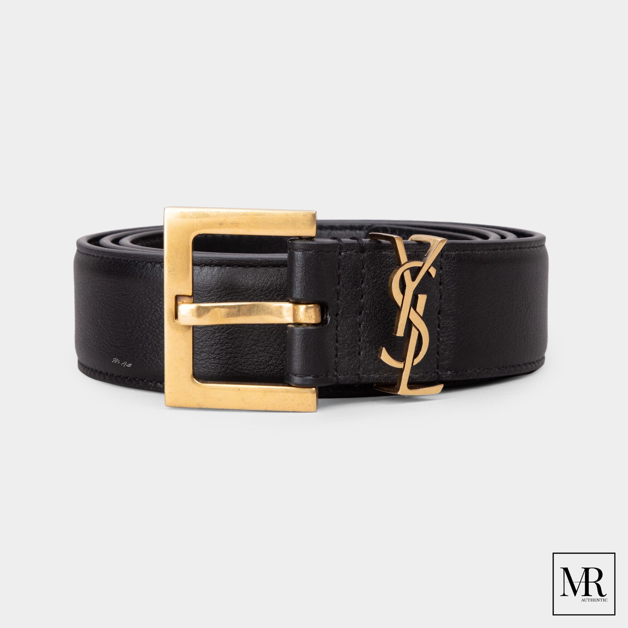 Thắt lưng YSL Cassandre Belt With Square Buckle In Grained Leather