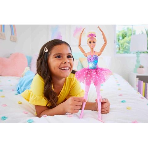  Đồ chơi búp bê Barbie Dreamtopia Twinkle Lights Blonde Ballerina Doll 