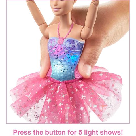  Đồ chơi búp bê Barbie Dreamtopia Twinkle Lights Blonde Ballerina Doll 