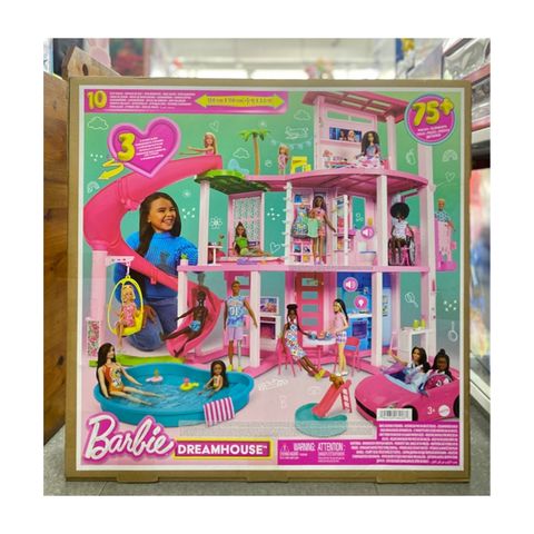  Đồ chơi nhà búp bê HMX10 Barbie Dreamhouse Pool Party Doll House with 75+ pc, 3 Story Slide 
