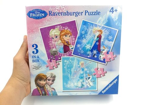  Xếp hình puzzle Anna, Elsa 3 bộ 25/36/49 mảnh Ravensburger RV07003 