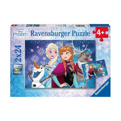  Xếp hình puzzle Anna, Elsa và những người bạn 2 bộ 24 mảnh RAVENSBURGER 