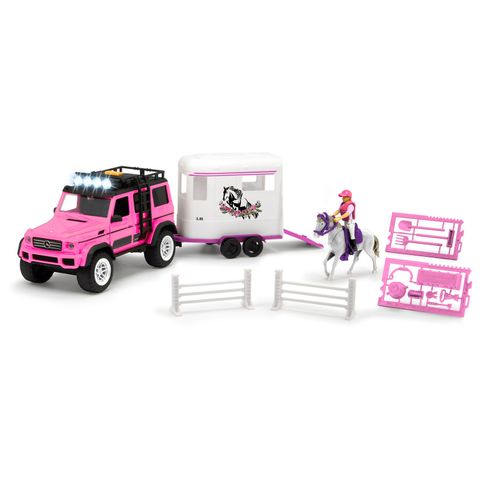  Bộ Đồ Chơi Xe DICKIE TOYS Playlife-Horse Trailer Set Pink 