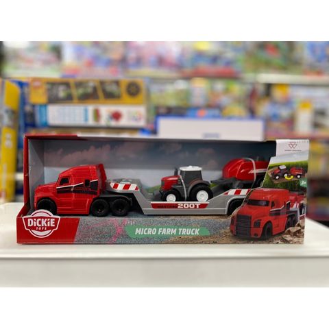  203735004 Bộ Đồ Chơi Xe Tải Nông Trại DICKIE TOYS Massey Ferguson Micro Farm Truck 