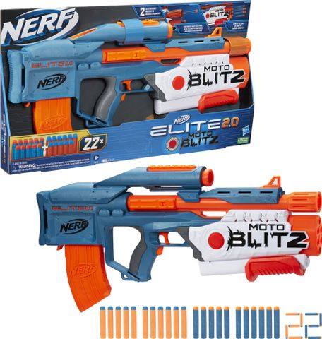  Súng đồ chơi trẻ em Nerf Elite 2.0 Motoblitz CS-10 Blaster, Motorized 10-Dart Blasting 