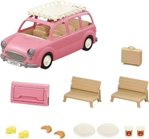  Đồ chơi xe picnic màu hồng Sylvanian Family You can get a lot! Picnic Wagon V-06 