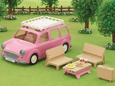  Đồ chơi xe picnic màu hồng Sylvanian Family You can get a lot! Picnic Wagon V-06 