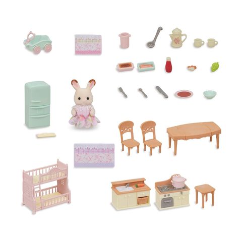  Đồ chơi nội thất nhà búp bê Ce-210 Sylvanian Families Large House with Red Roof Furniture Set 