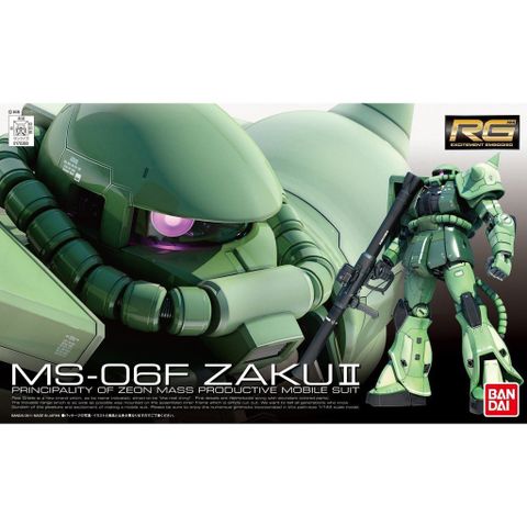  Đồ chơi lắp ghép Model Kit Bandai Hobby RG 1/144 MS-06F Zaku II (Green) 