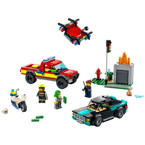  Lego Xe Cứu Hỏa City 60319 Fire Rescue & Police Chase 295 Mảnh 