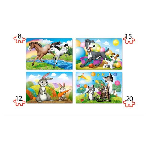  Xếp hình Puzzle Mẹ và Em bé 4 bộ 8/12/15/20 mảnh CASTORLAND 