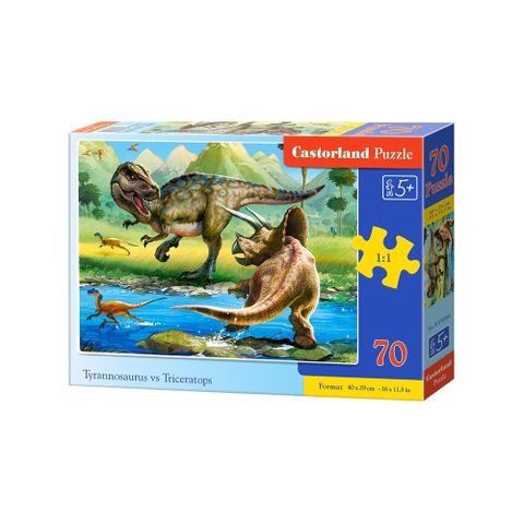 Xếp hình puzzle khủng long Tyrannosaurus vs Triceratops 70 mảnh CASTORLAND B-070084 