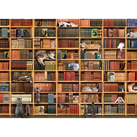  Bộ xếp hình puzzle 1000 miếng Cobble Hill Puzzle The Cat Library 