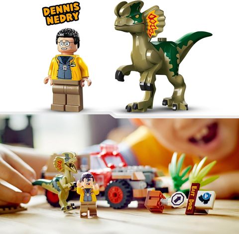  Đồ chơi lắp ghép LEGO 76958 Jurassic Park 30th Anniversary Dilophosaurus Ambush Buildable 