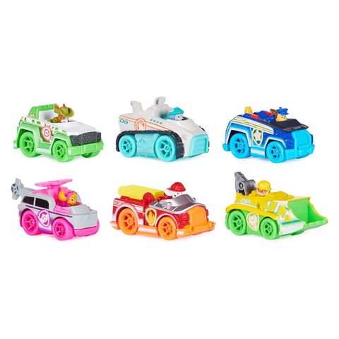  Set 6 mô hình xe 6064139 PAW Patrol: True Metal Neon Rescue Vehicles - 6pk 