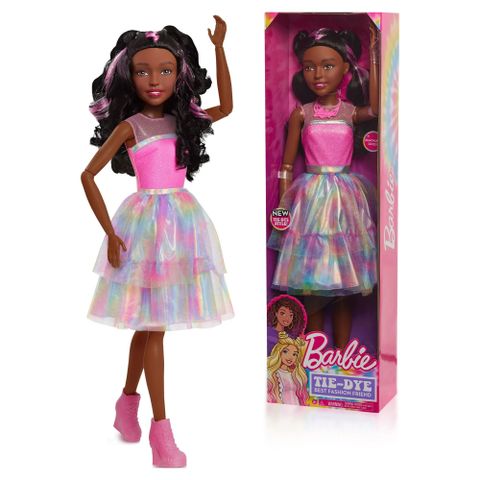  Đồ chơi búp bê thời trang Barbie 28-inch Tie Dye Style Best Fashion Friend, Brown Hair 