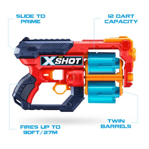  Bộ đồ chơi phóng thanh xốp mút Xcess X-Shot (2 bệ phóng, 5 lon , 48 thanh mút) - 36438 