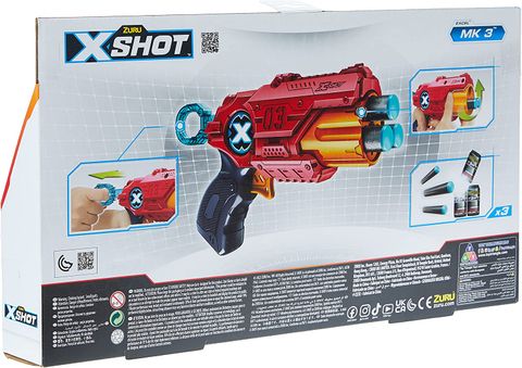  Đồ chơi phóng thanh xốp mút MK 3 X-Shot (2 bệ phóng, 3 lon, 12 thanh mút) - 36432 