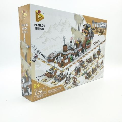  Lắp ráp 12 trong 1 Pirates Boat Panlos Brick 633014 