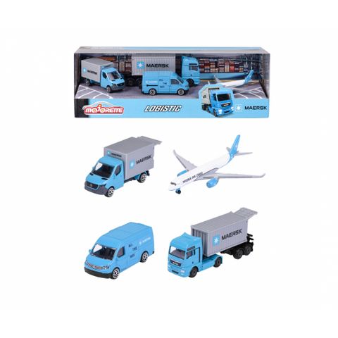  212057290 Bộ 4 Xe Mô Hình MAJORETTE MAERSK 4 Pieces Giftpack 