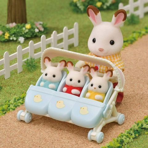  Xe đẩy 3 chỗ Sylvanian Families Triplets Stroller 