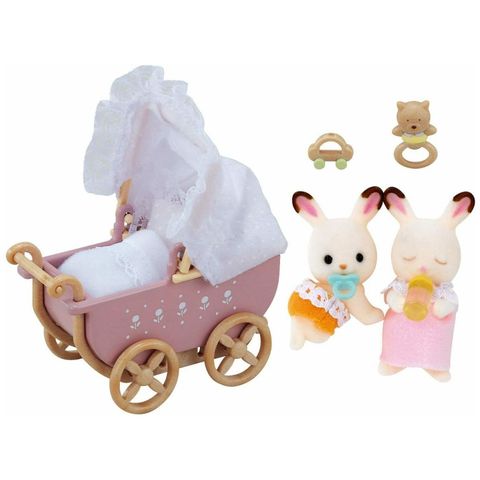  Xe đẩy Thỏ nâu sinh đôi Sylvanian Families DF-12 