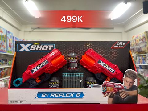  Bộ đồ chơi phóng thanh xốp mút Reflex 6 X-Shot (2 bệ phóng, 3 lon, 16 thanh mút) - 36434-2022 