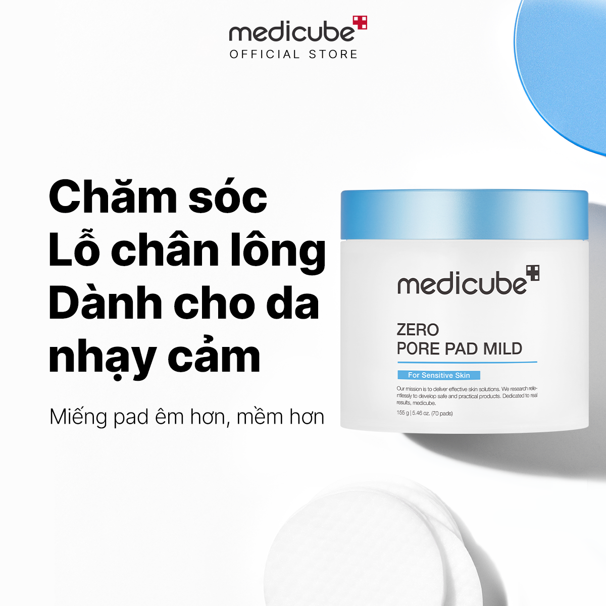 Toner Sạch Lỗ Chân Lông (Nhạy cảm) Zero Pore Pad Mild 155g/70 miếng