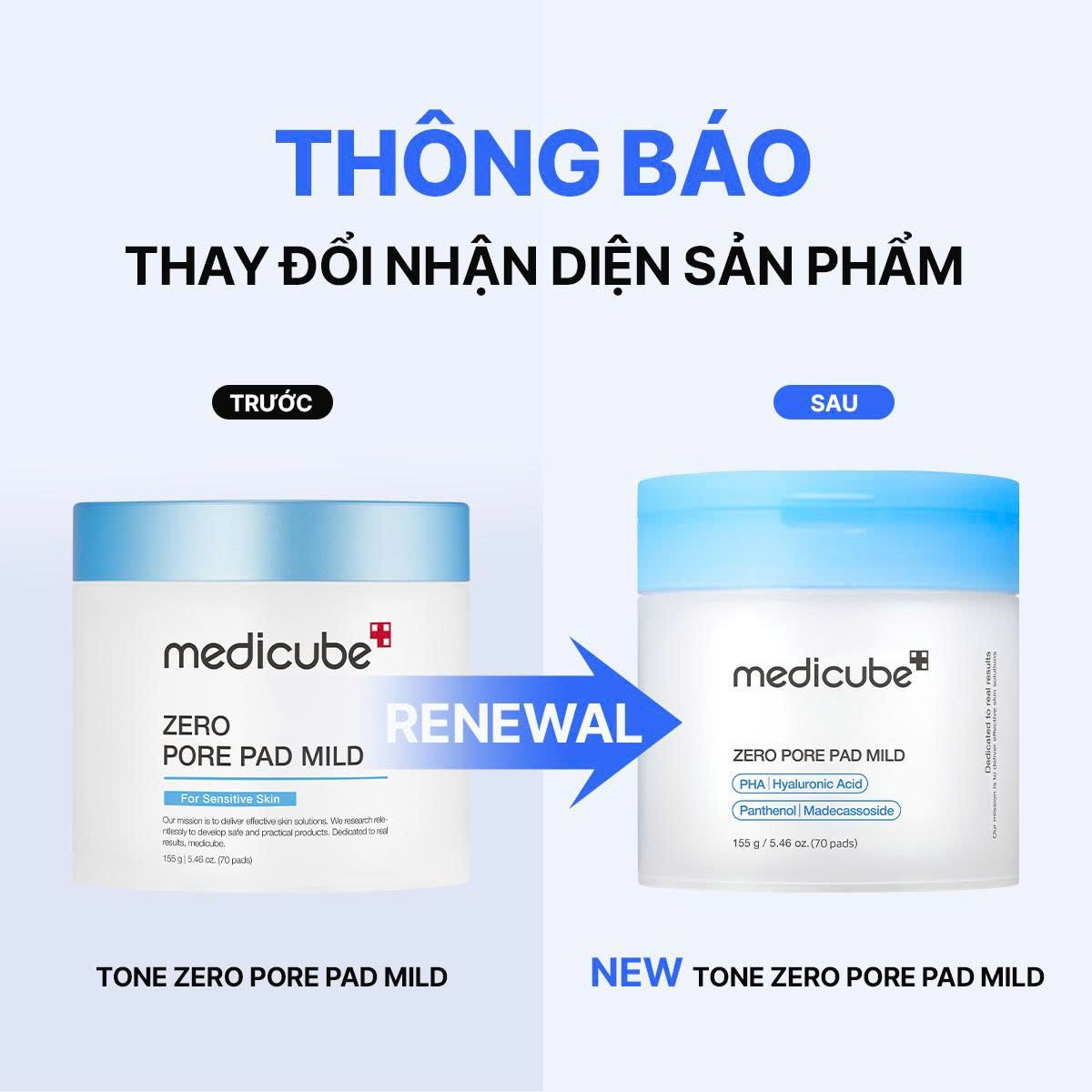 Toner Zero Pore Pad Mild (Nhạy cảm) 155g/70 miếng