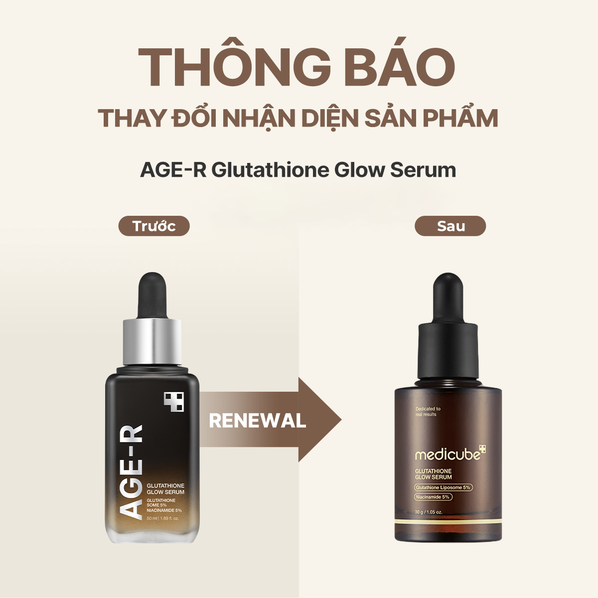 Tinh chất sáng da AGE-R Glutathione Glow Serum 30g