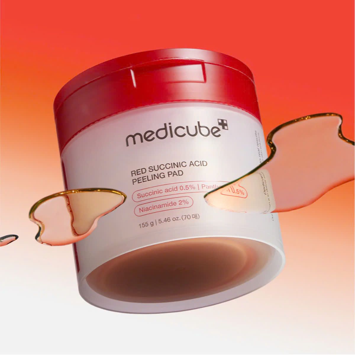 Toner Red Succinic Acid Peeling Pad 155g/ 70 miếng