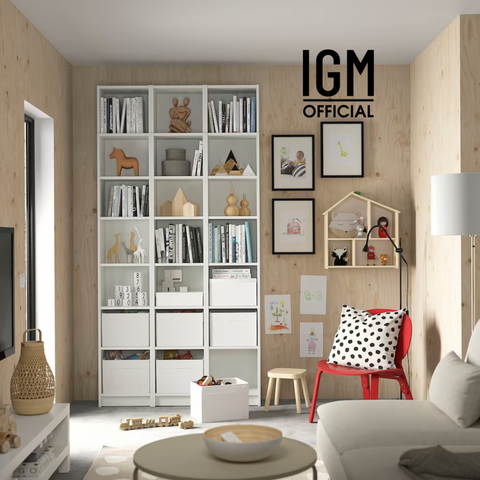 Kệ Sách Billy IGM 6 Tầng Cao 2m15 Rộng 90cm Sâu 28cm Chất liệu MDF phủ Melamine Cao Cấp