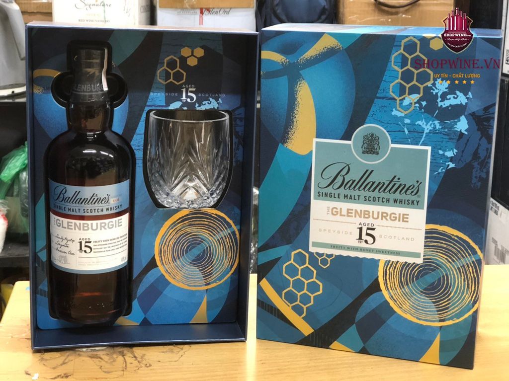 Rượu Ballantines Glenburgie 15 700ml Hộp Quà Tết