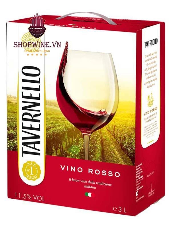 Rượu Vang Tavernello Vino Rosso - 3L