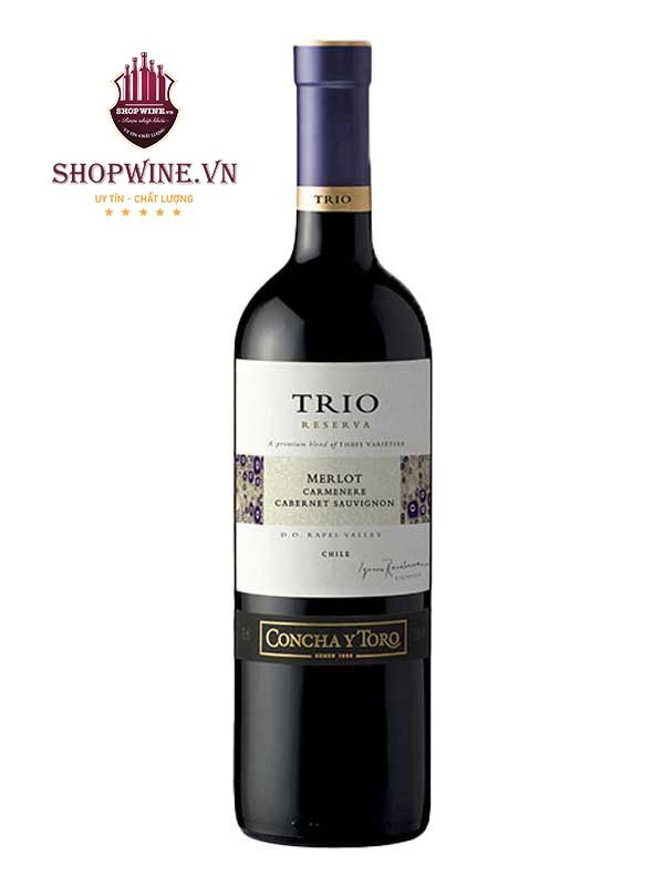 Rượu Vang Concha Y Toro, Trio Reserva Merlot/Carmenere/Syrah, Rapel Valley 