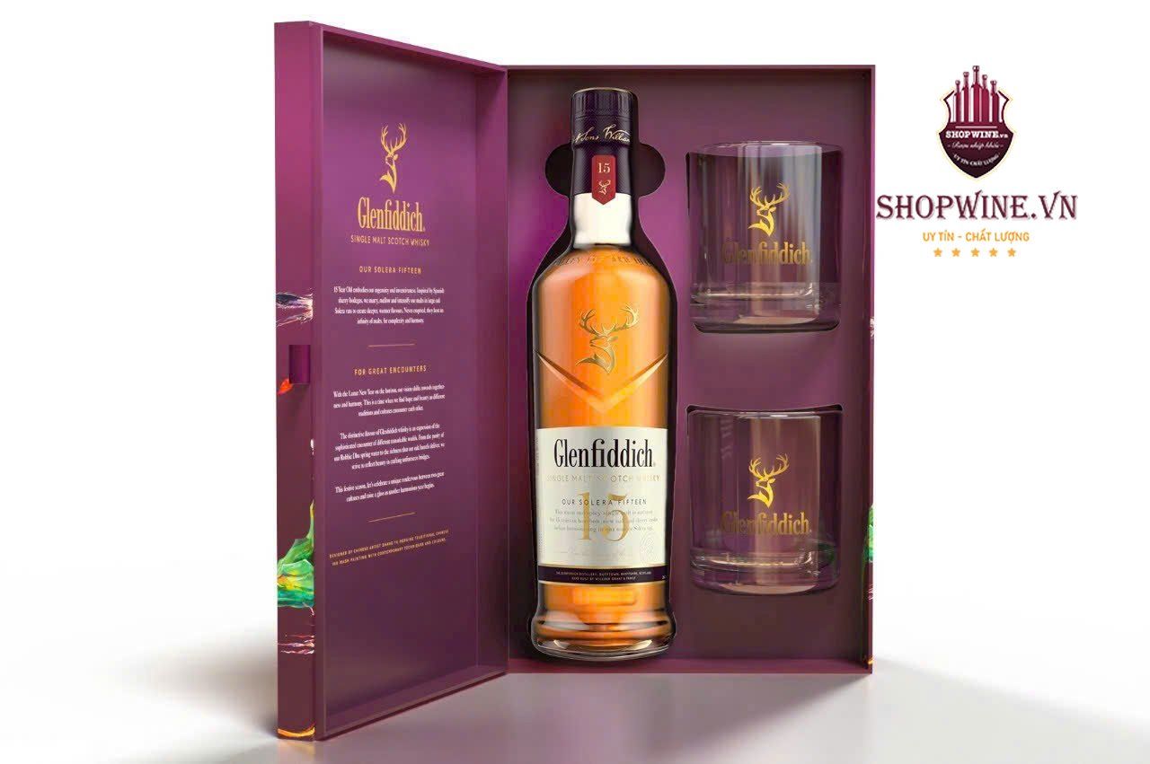 Rượu Glenfiddich 15 năm Hộp quà Tết 2025