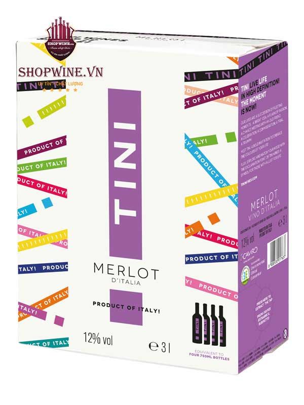 Rượu Vang Bịch Tini Merlot - 3L