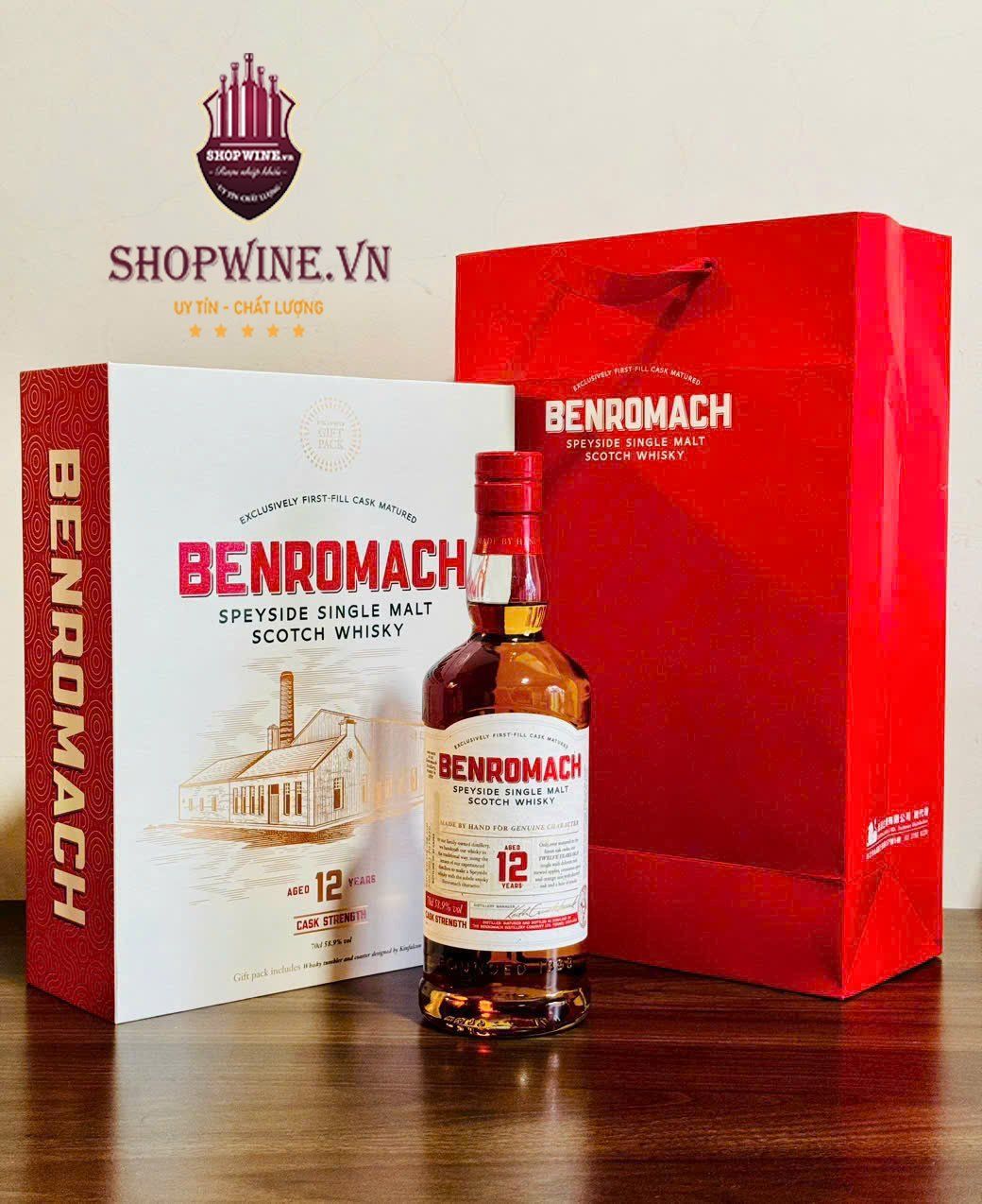 Rượu Benromach 12 năm Hộp quà tết